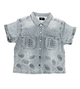 Mixed Emotions Paisley Denim Shirt Blue