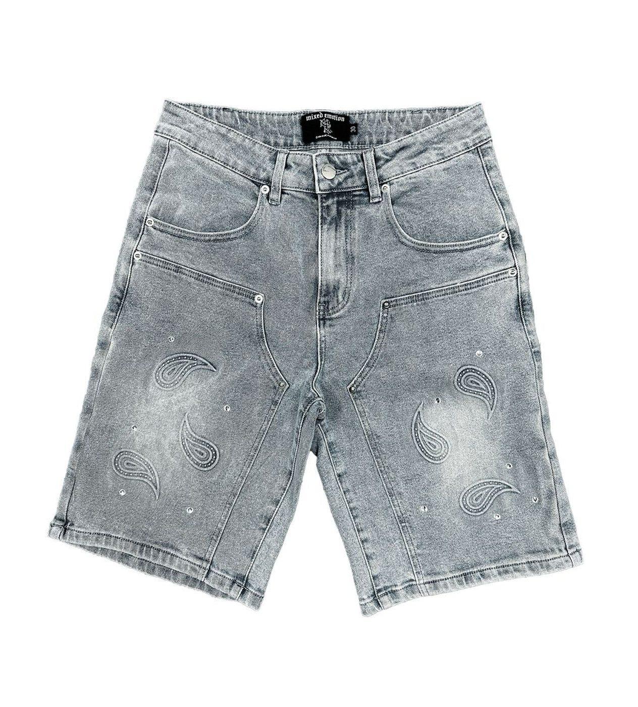 Mixed Emotions Paisley Denim Shorts Blue – Restock AR