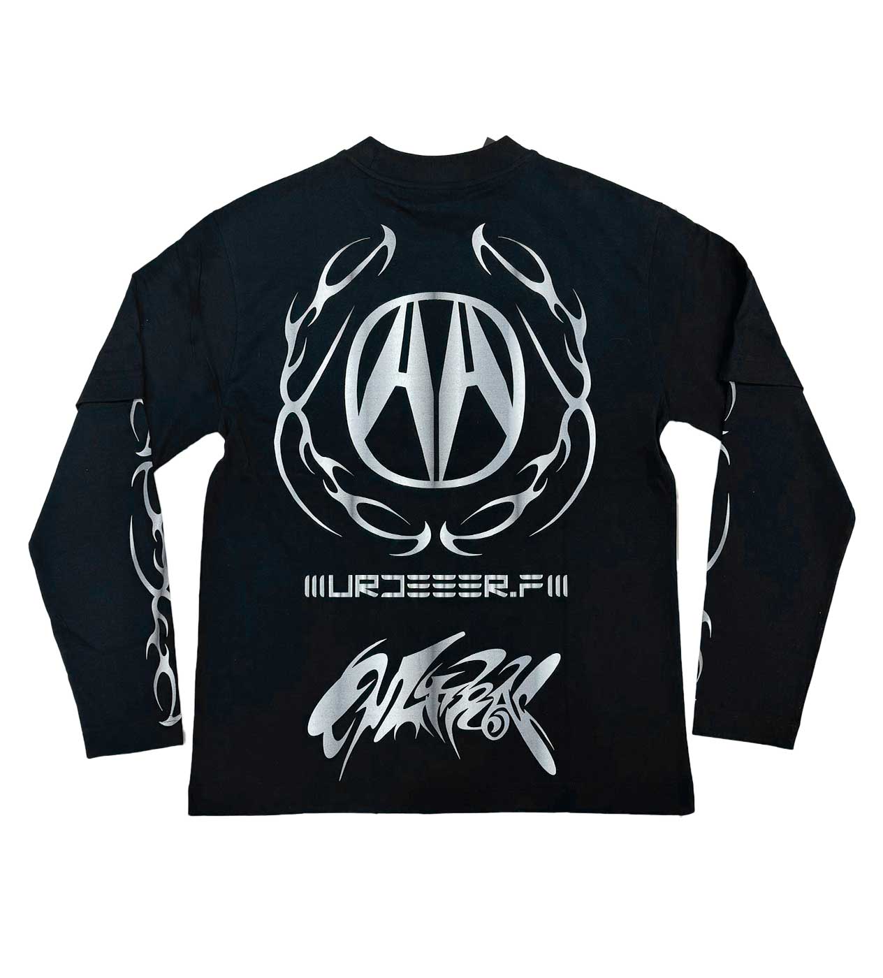 Murd333r MFM x Ultra Long Sleeve Black Back View