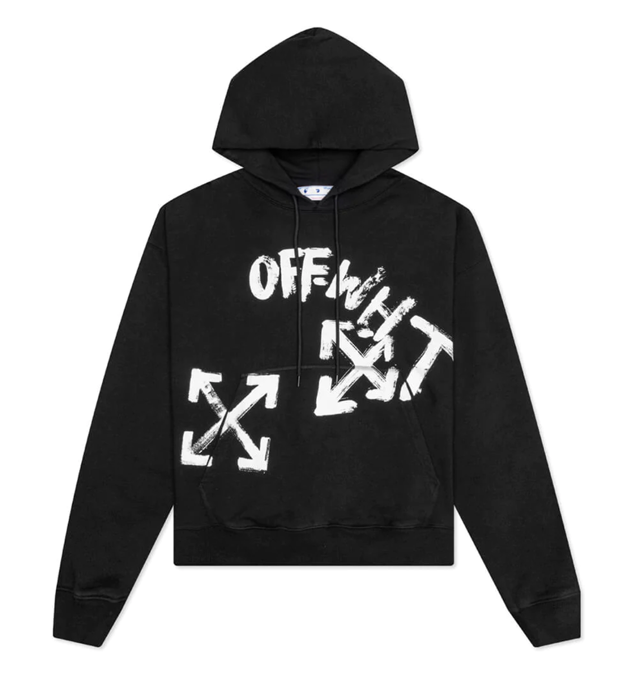 Off white hoodie black and white sale