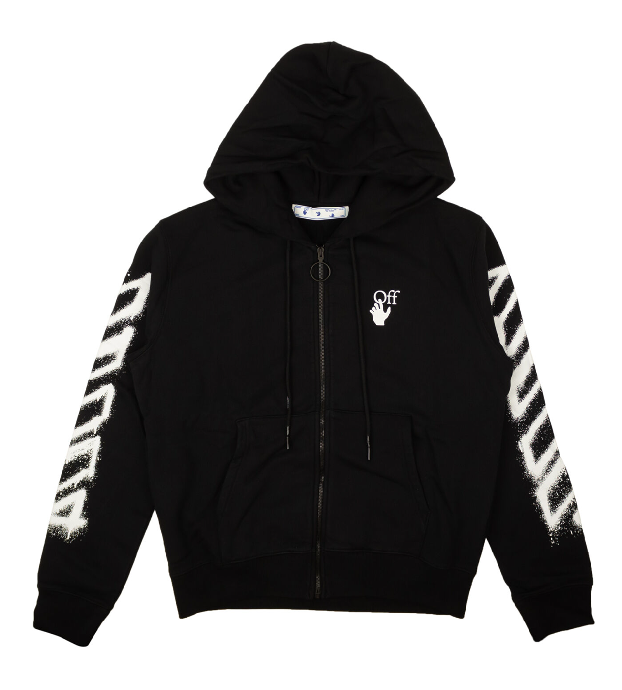 Off White Black Spray Marker Zip Hoodie Restock AR