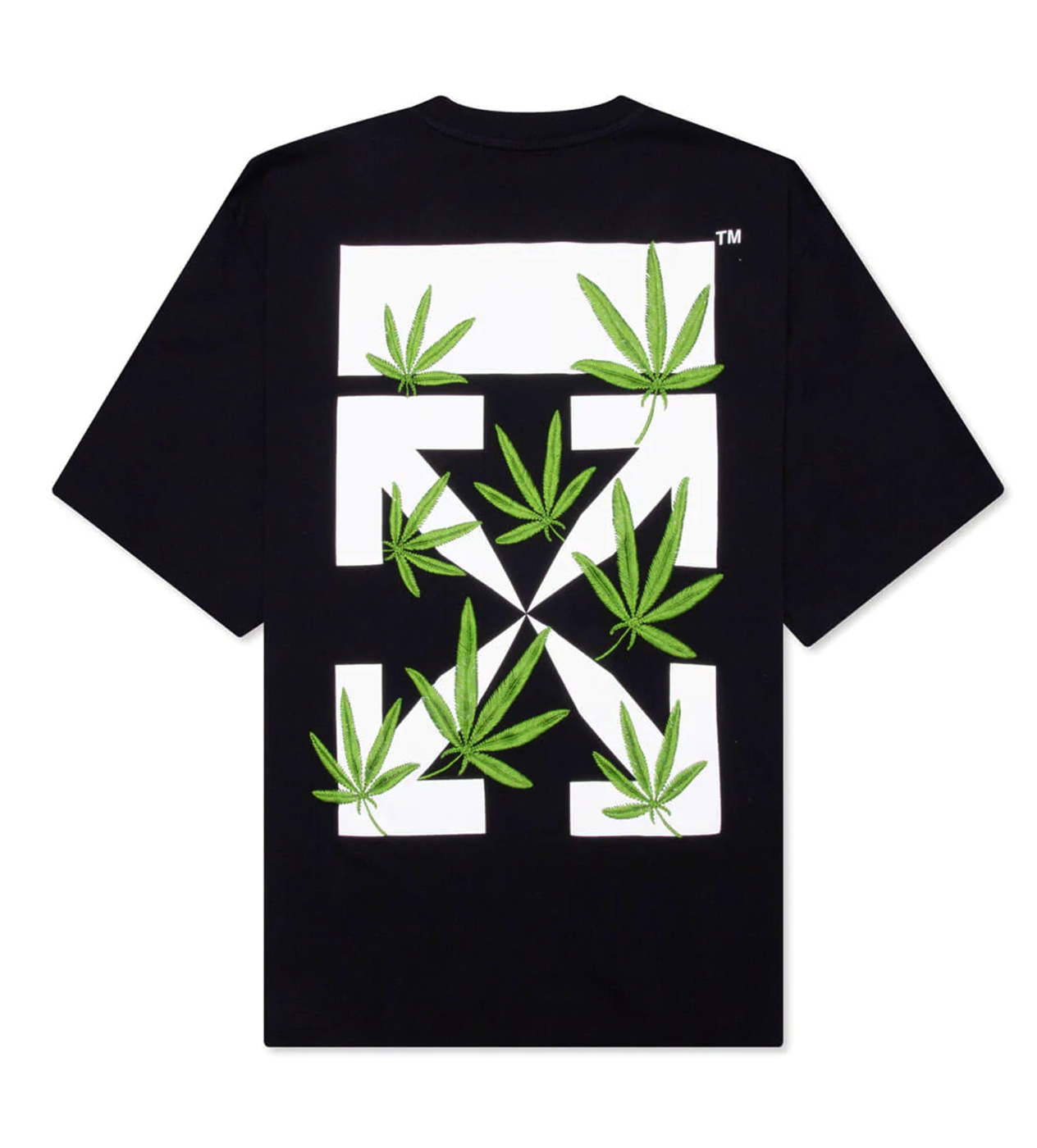 OFF-White Weed Arrow Print T-shirt For Men Black and White, T-shirt Black / White, OFF-White buy T-shirt Black / White, Vintage OFF-White,