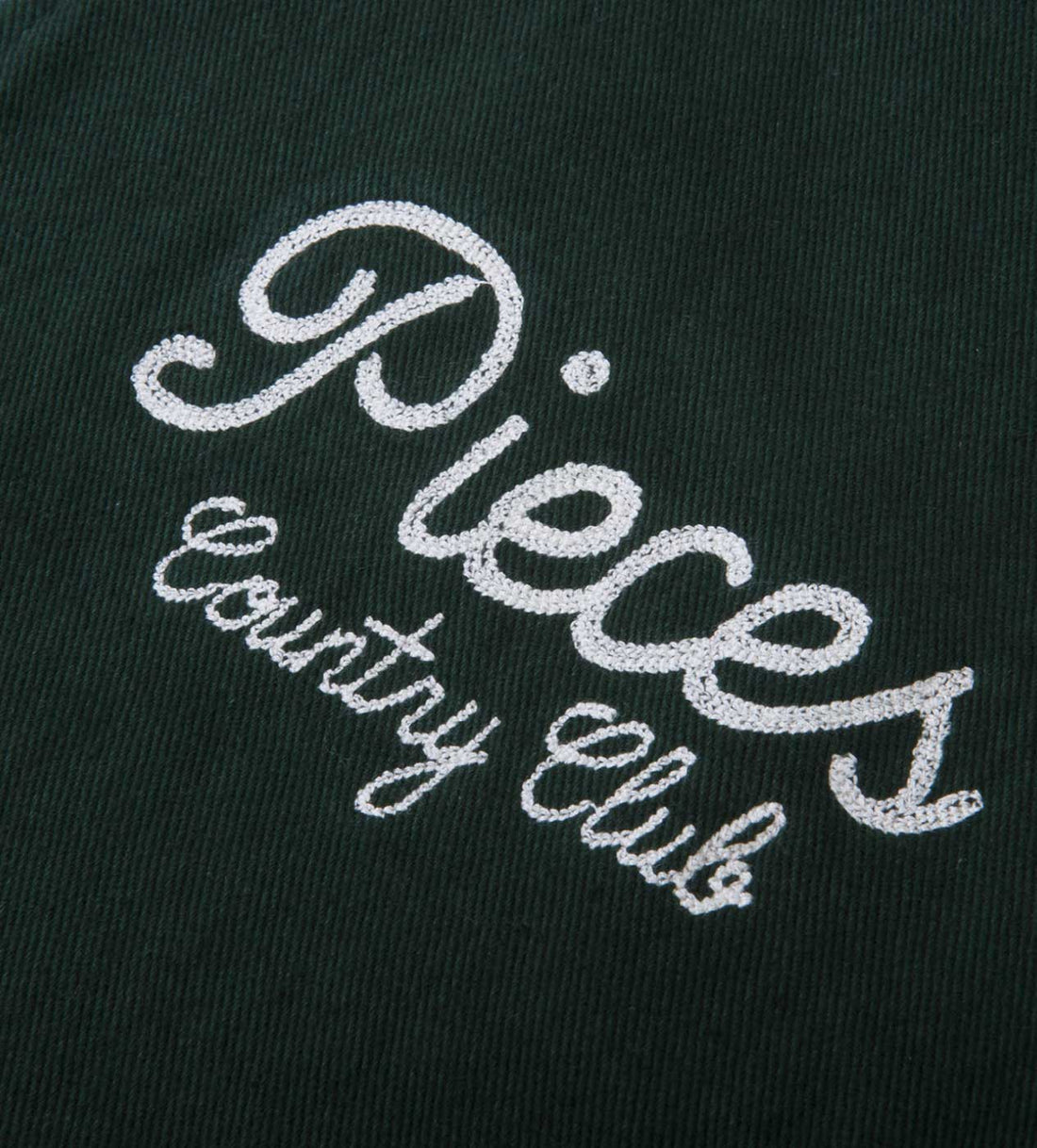 Product Image Of Pieces Country Club Zip-Up Shirt Forrest Green Close Up Logo