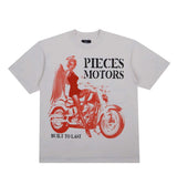 Pieces Motor Tee Cream