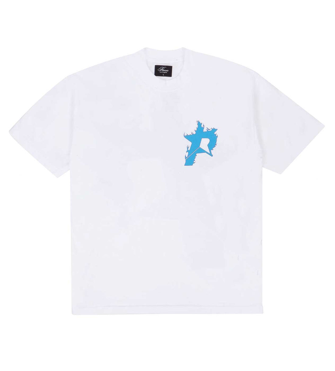 Product Image Of Pieces Star Flame Tee Blue White Front