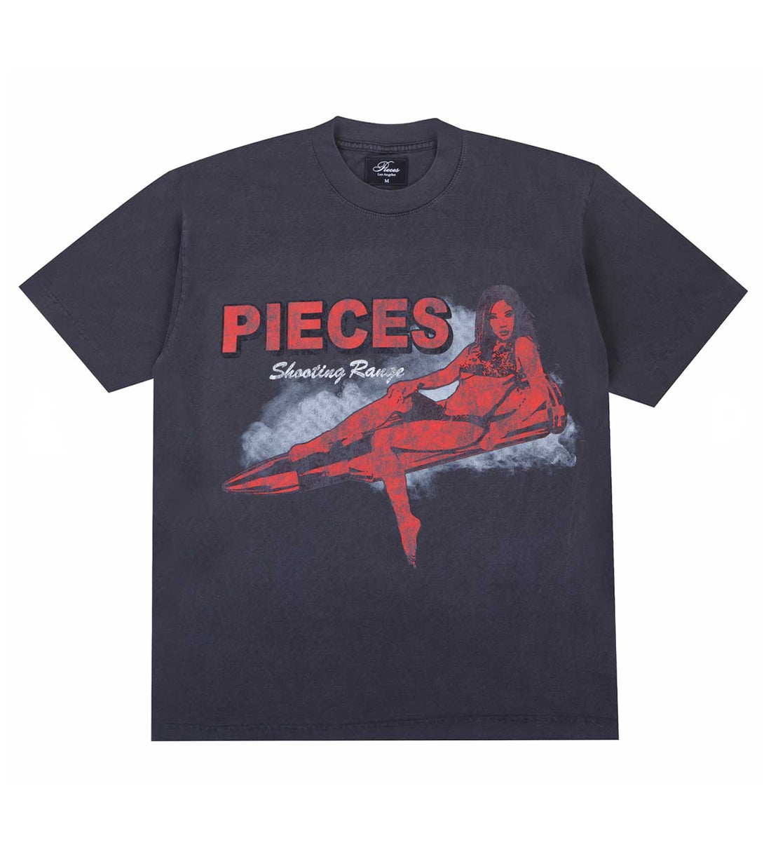 Product Image Of Pieces Shooting Range Tee Washed Black Front