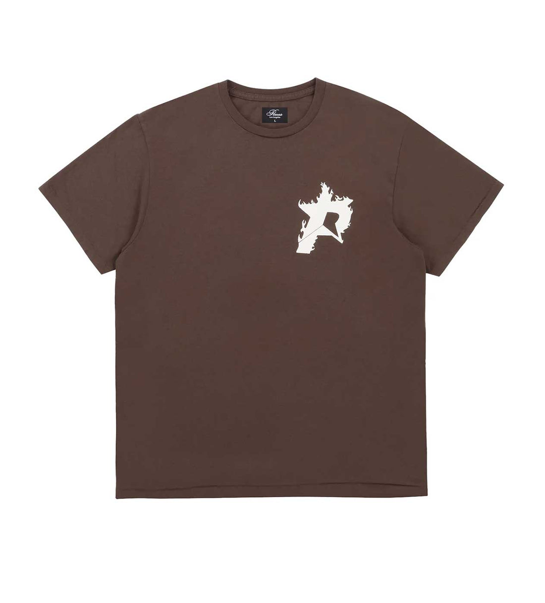Product Image Of Pieces Star Flames Tee Chocolate Front View