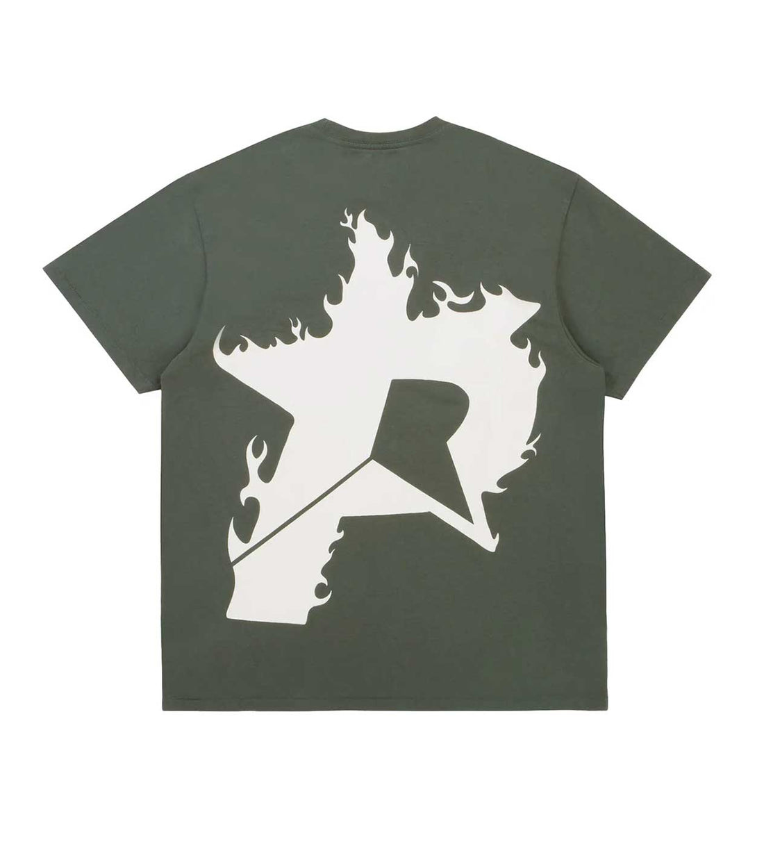 Product Image of Pieces Star Flames Tee Forest Green front view