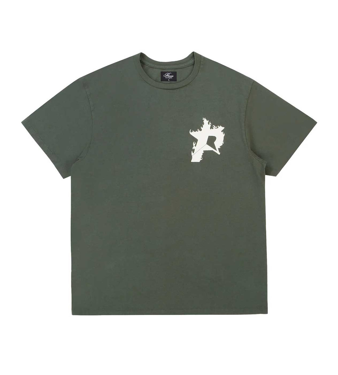 Product Image of Pieces Star Flames Tee Forest Green  back view