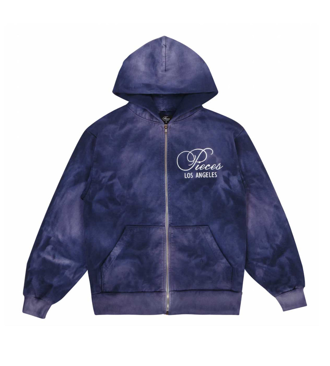 Product Image Of Pieces Sun Faded Zip Up Sweatshirt Midnight Navy Front View