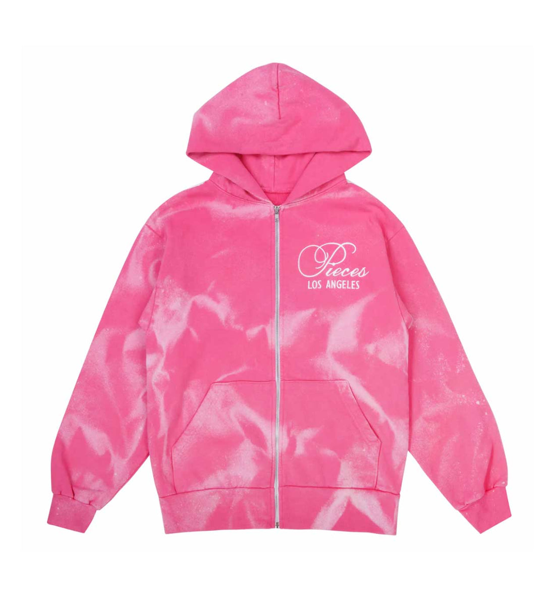 Product Image Of Pieces Sun Faded Zip Up Sweatshirt Midnight Pink Front View
