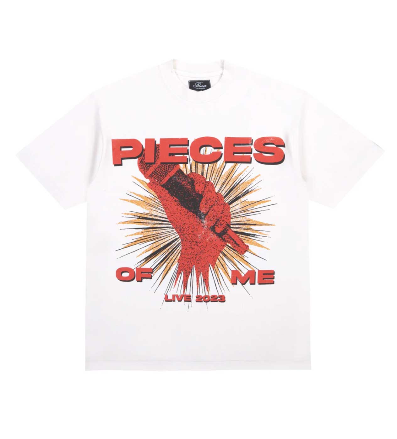Pieces World Jam Tee Cream Front View