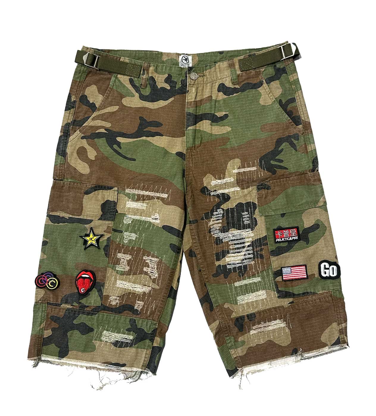 Project Capri Patch Camo Jorts