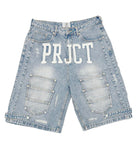 Project Capri Triple Pocket Jorts Light Blue