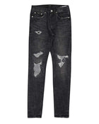 Purple Brand Grey Wash Distressed Denim Pants