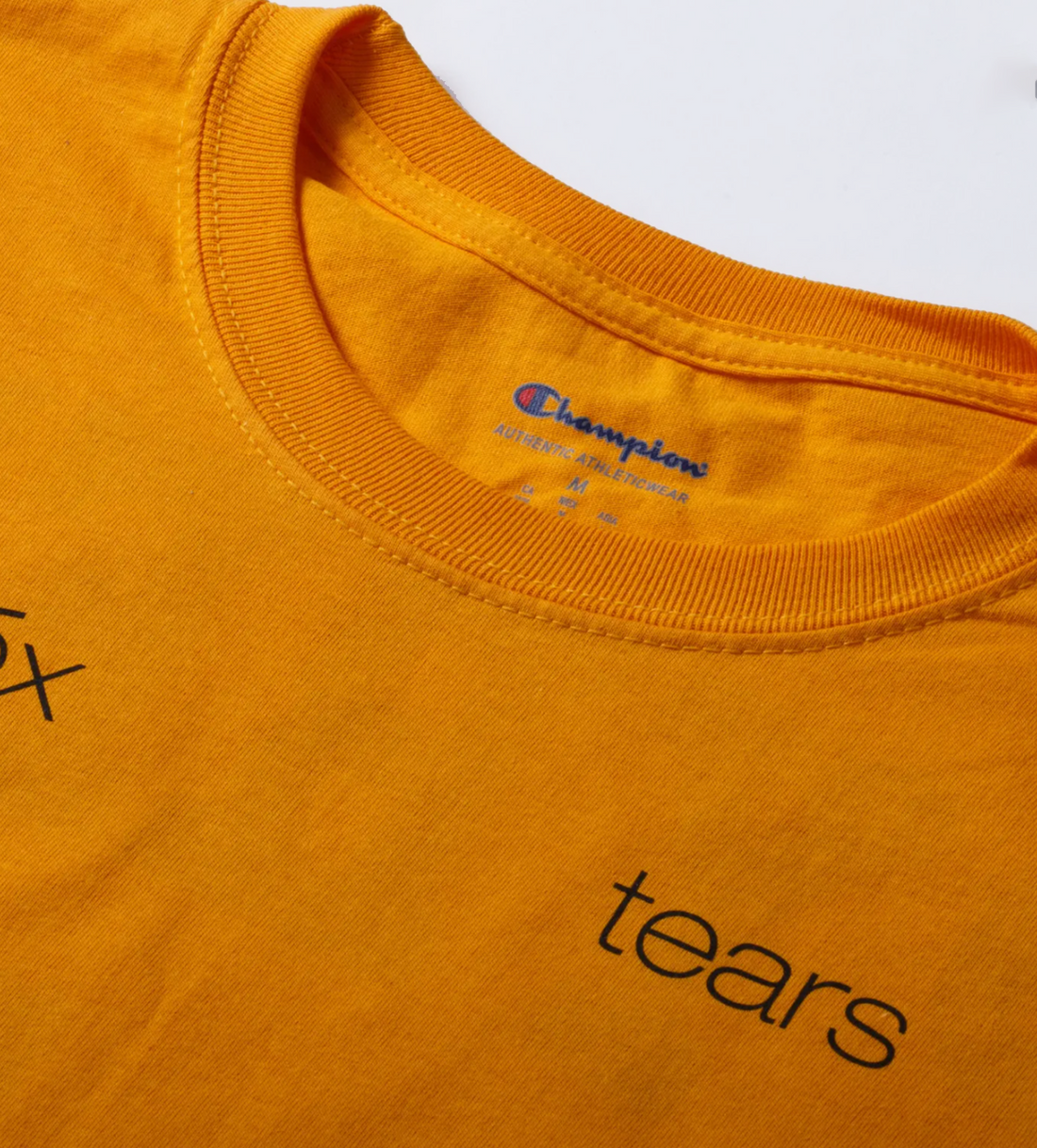 Pryex x Denim Tears Yellow Pryex Tee, Front Side Angle View