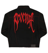 Revenge Red Embroidered Logo Denim Jacket Black