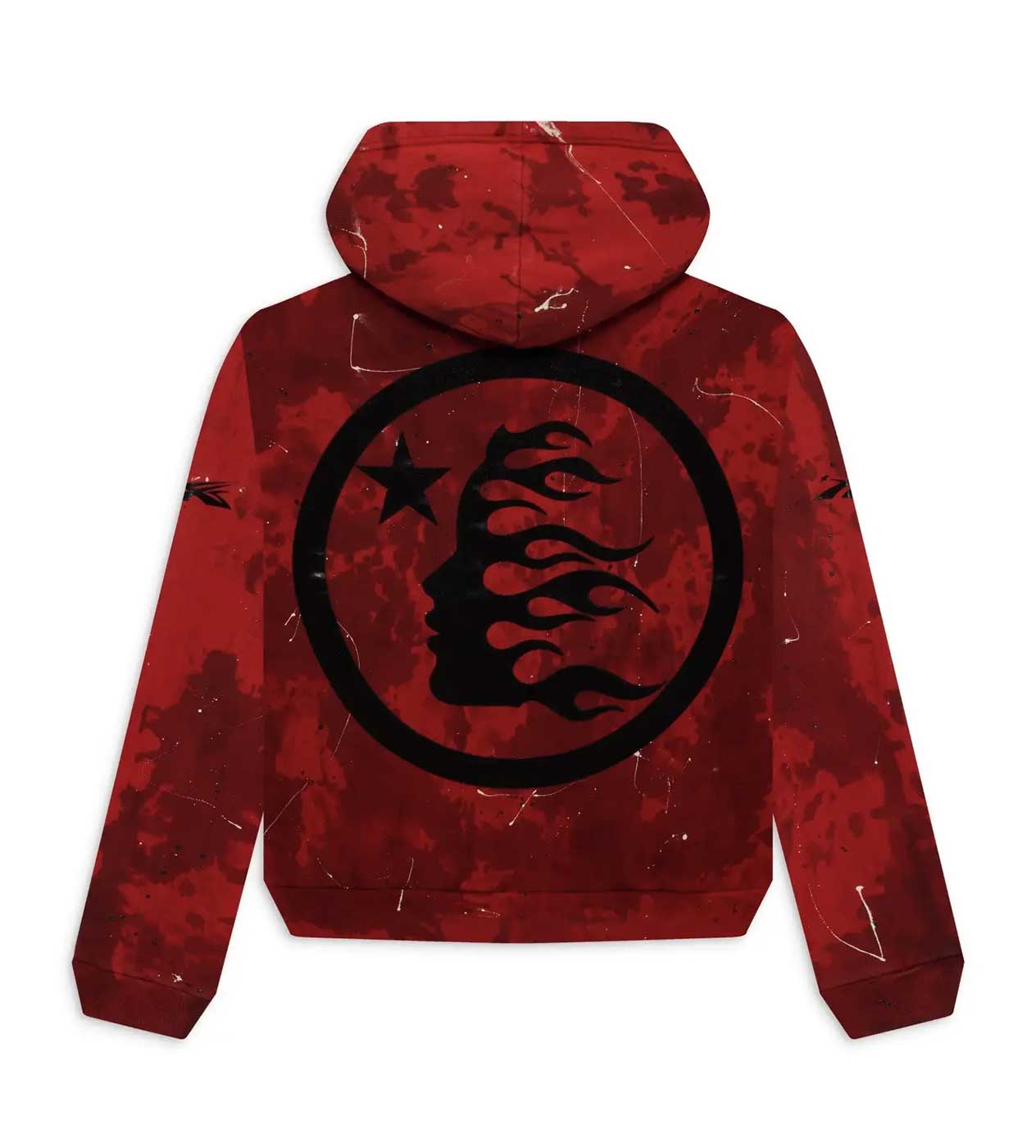 Hellstar Sports Red Tye-Dye Skull Hoodie Back View