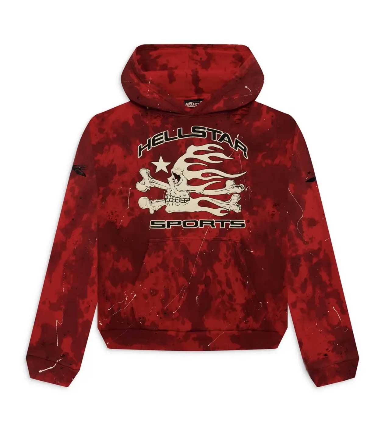 Hellstar Sports Red Tye-Dye Skull Hoodie Front