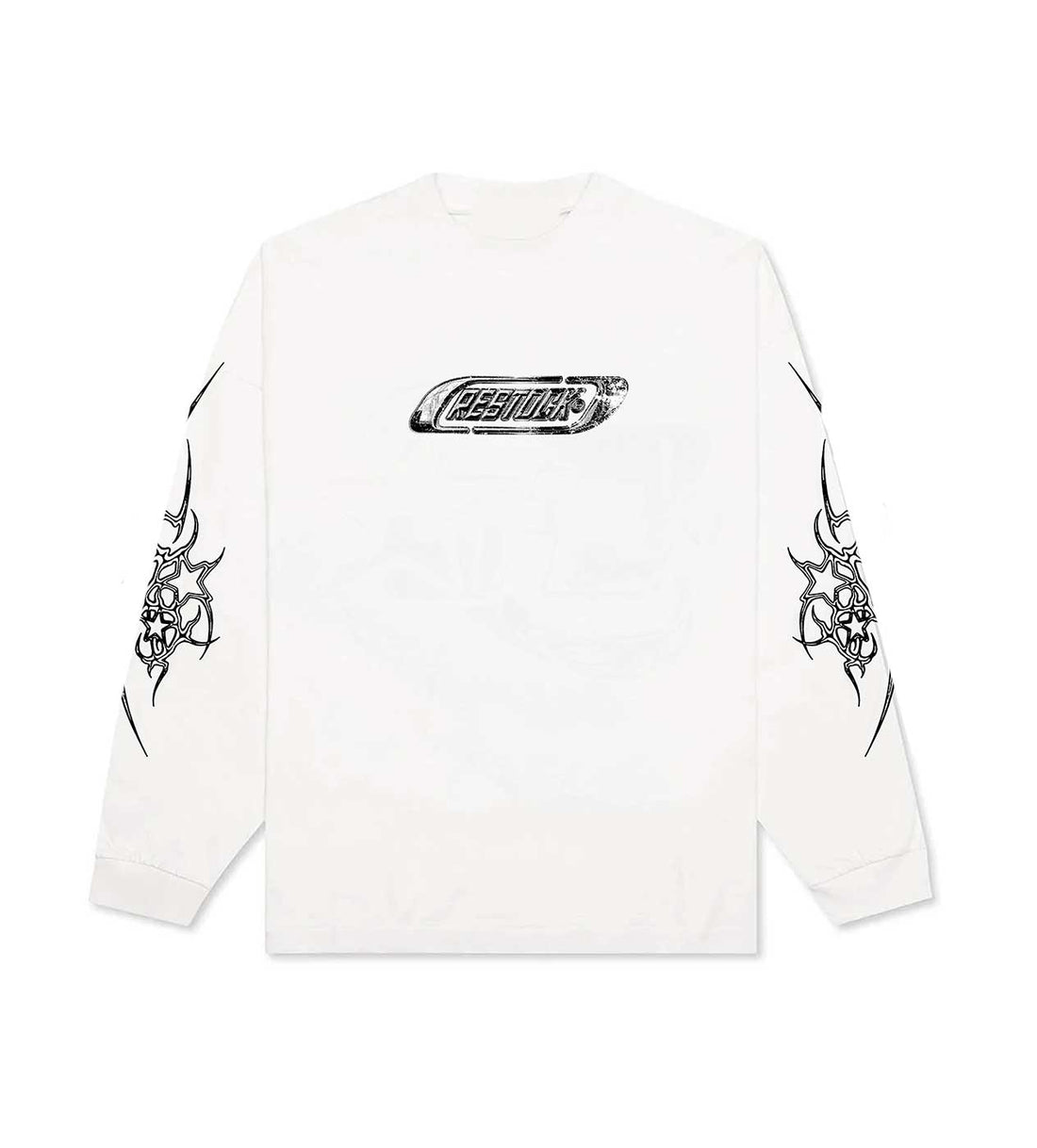 Restock AR Chrome White Long Sleeve Tee Front View