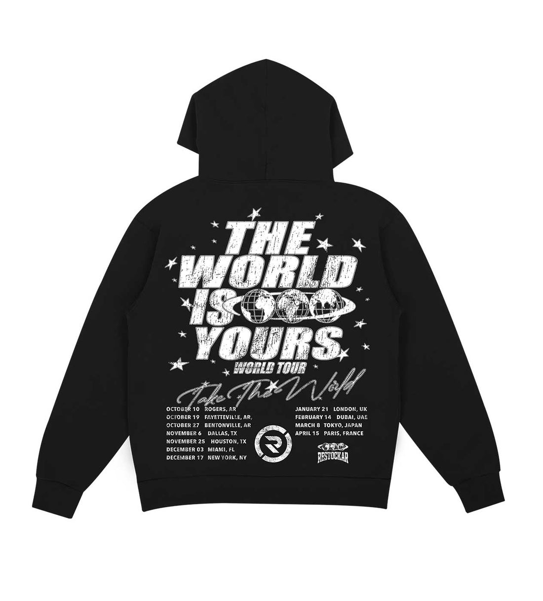 Restock AR World Is Yours Hoodie Black Back View
