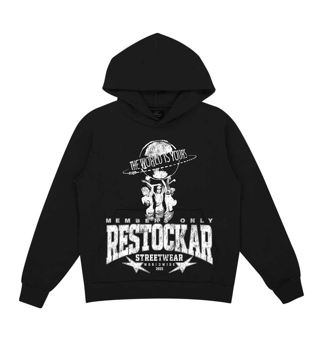 Restock AR World Is Yours Hoodie Black Front View