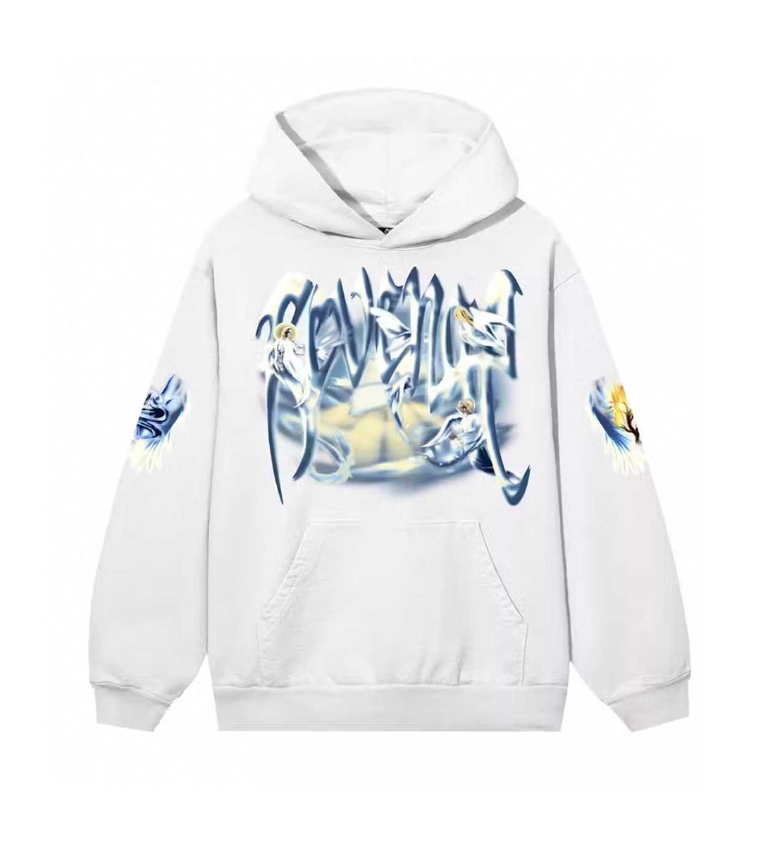 Revenge Angel Arch Logo Hoodie White front view