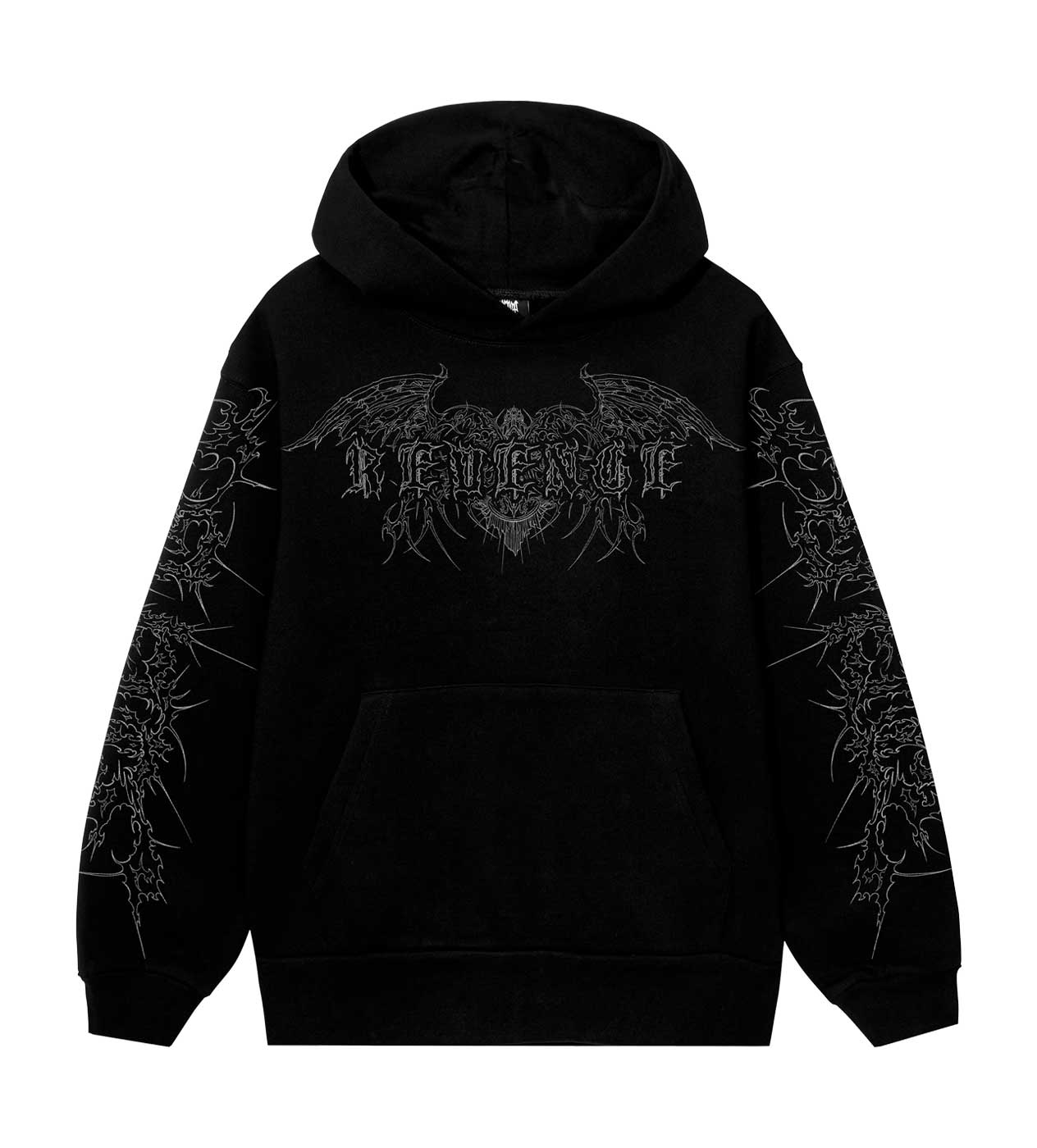 Revenge Cruciform Hoodie Black front