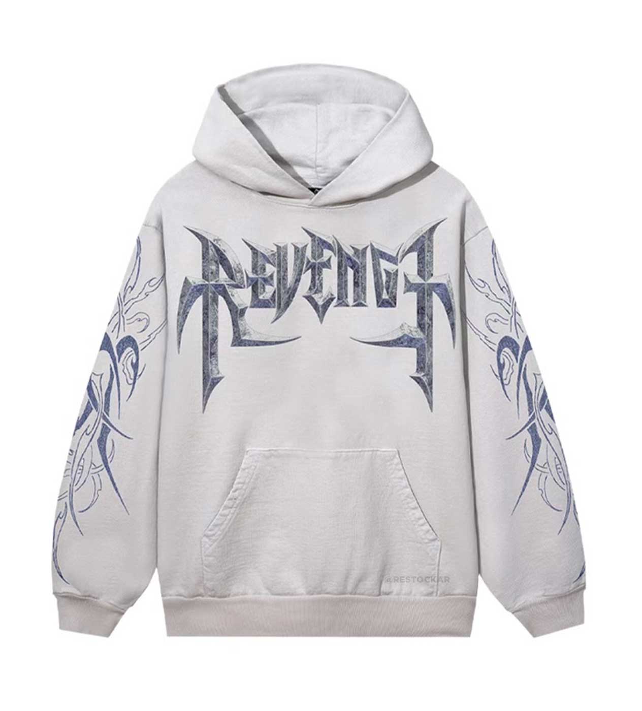Revenge Shibuya Hoodie Cement front