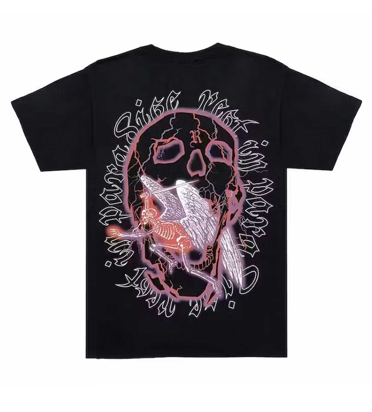 Revenge Skeleton Angel Tee Vintage Black | Restock AR