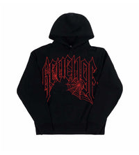 Revenge Web Cross Black Hoodie Front View