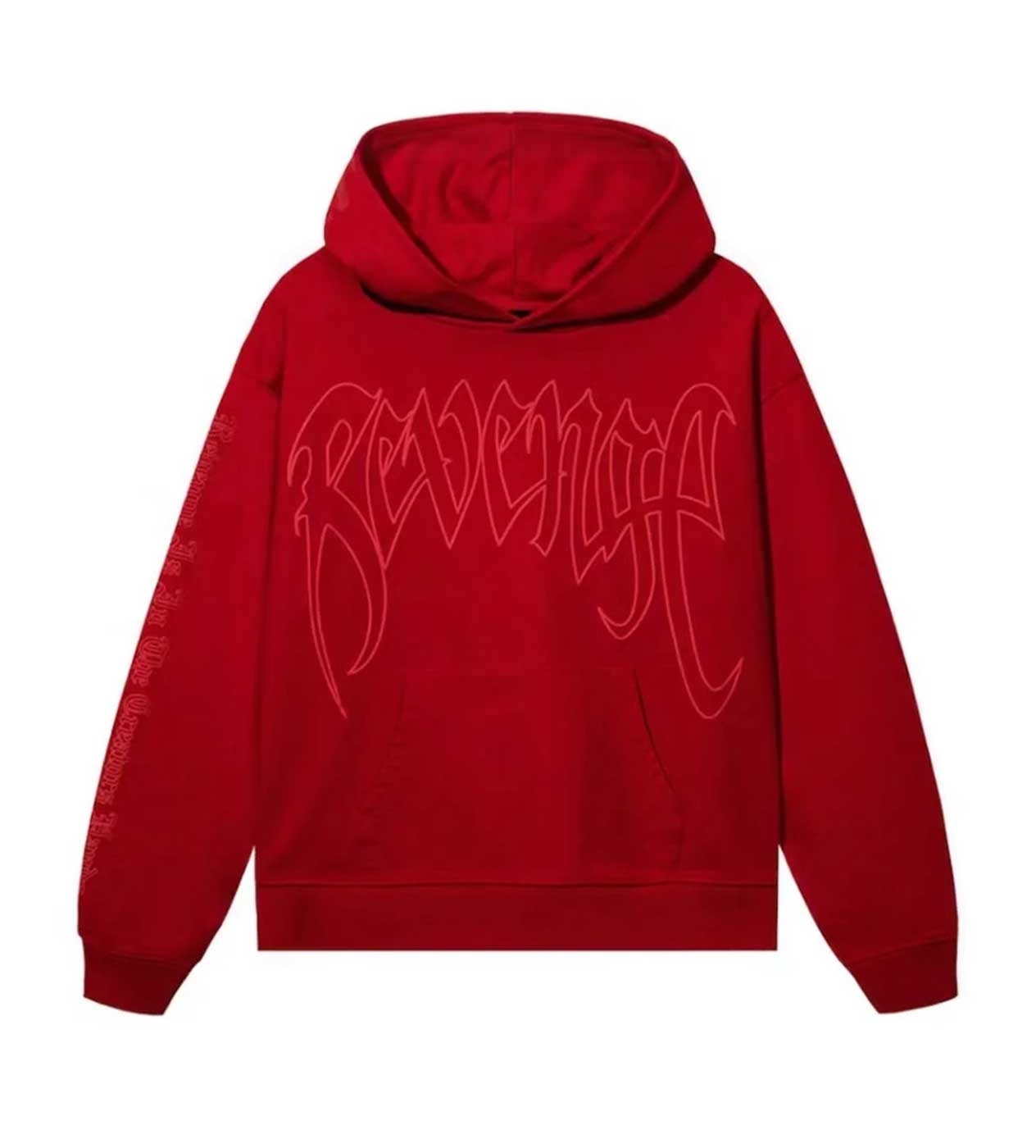 Revenge Xxxtentacion X Kill Outline Red Hoodie Front View