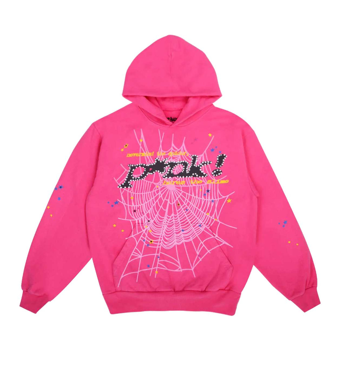 Product Image Of Sp5der P*nk Web Hoodie Pink Front View