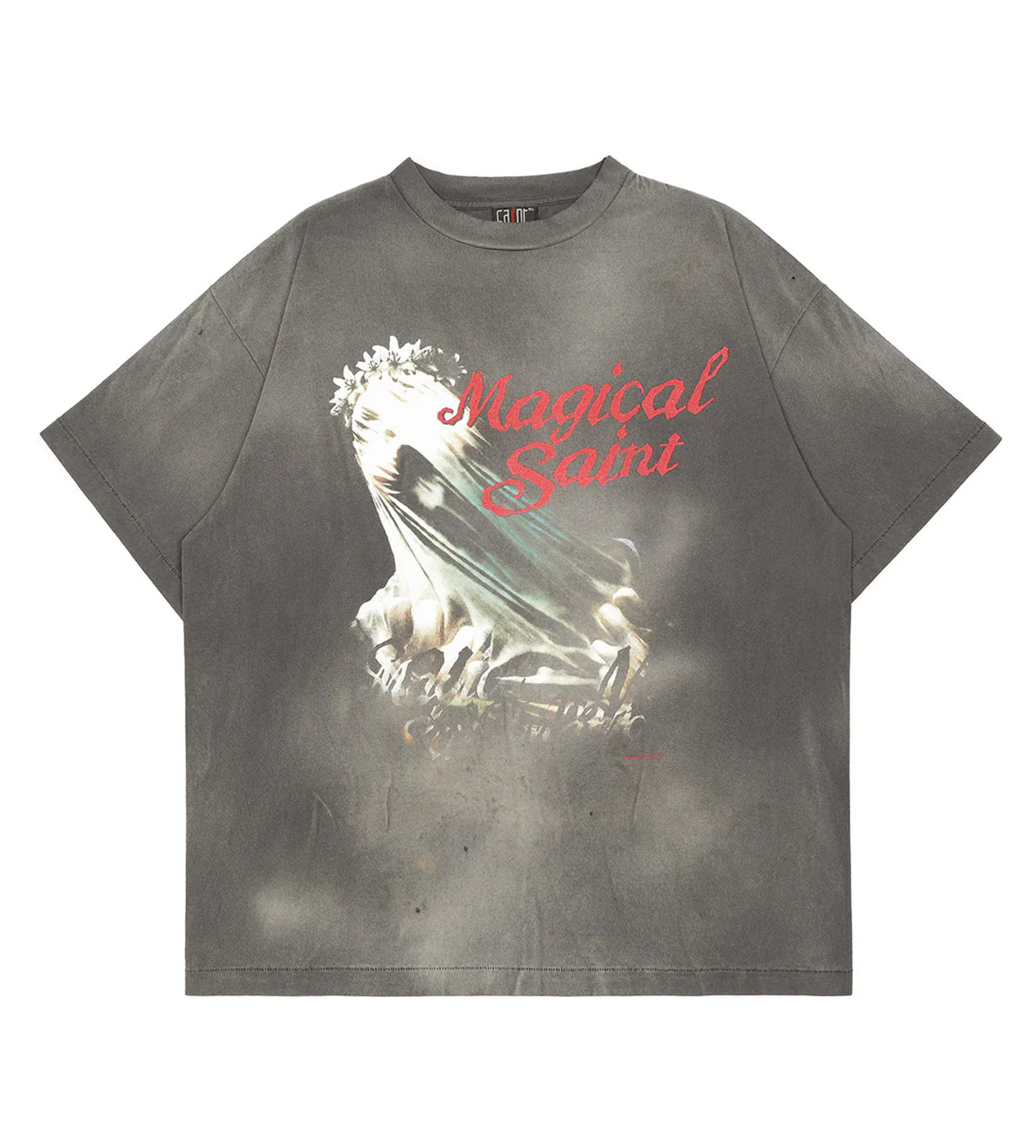 Saint Michael Magical Saint Tee Washed Black front view