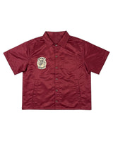 Saint Vanity Nylon Button Up Tee Burgundy