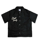 Saint Vanity Nylon Button Up Tee Black