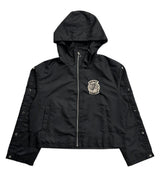 Saint Vanity Nylon Long Sleeve Zip Up Hoodie Black