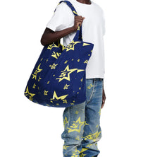 Sp5der 5Star Print XL Tote Navy/Yellow