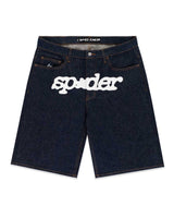 Sp5der Logo Denim Short V3 Indigo