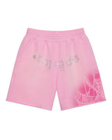 Sp5der OG Web V2 Spray Sweatshorts Light Pink