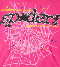 Sp5der P*nk Hoodie V2 Pink Detailed Front