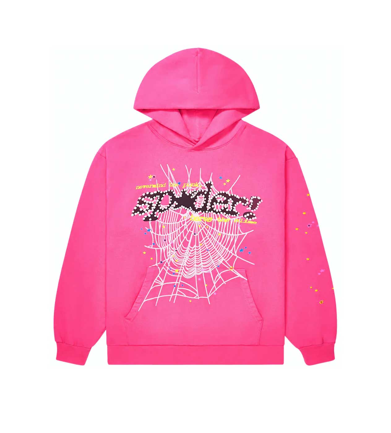 Sp5der P*nk Hoodie V2 Pink Front View