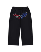 Sp5der Rhinestone OG Web Long Shorts Onyx