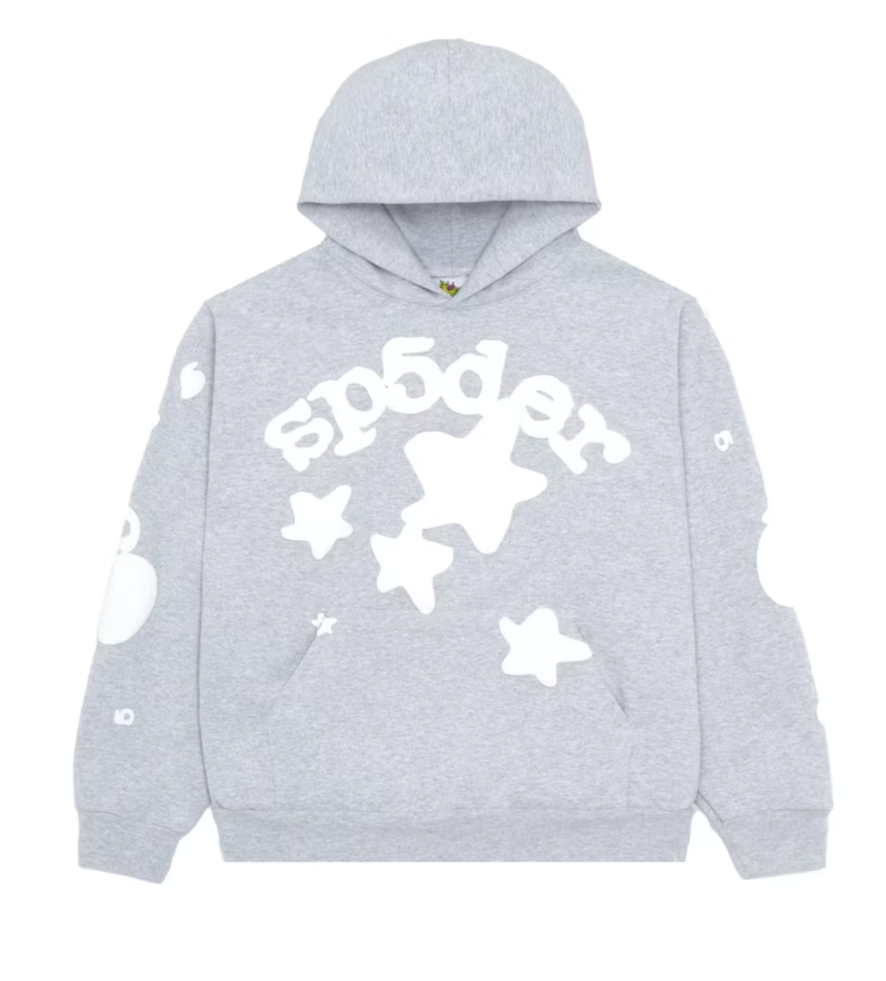 Sp5der Worldwide Beluga Hoodie Heather Grey Front View
