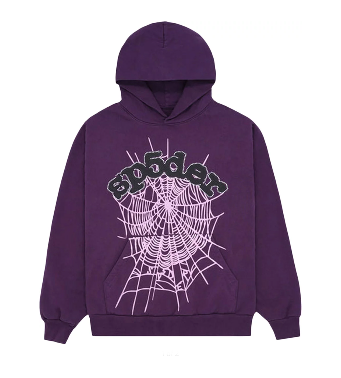 Product Image Of Sp5der Web Hoodie Purple Front View 
