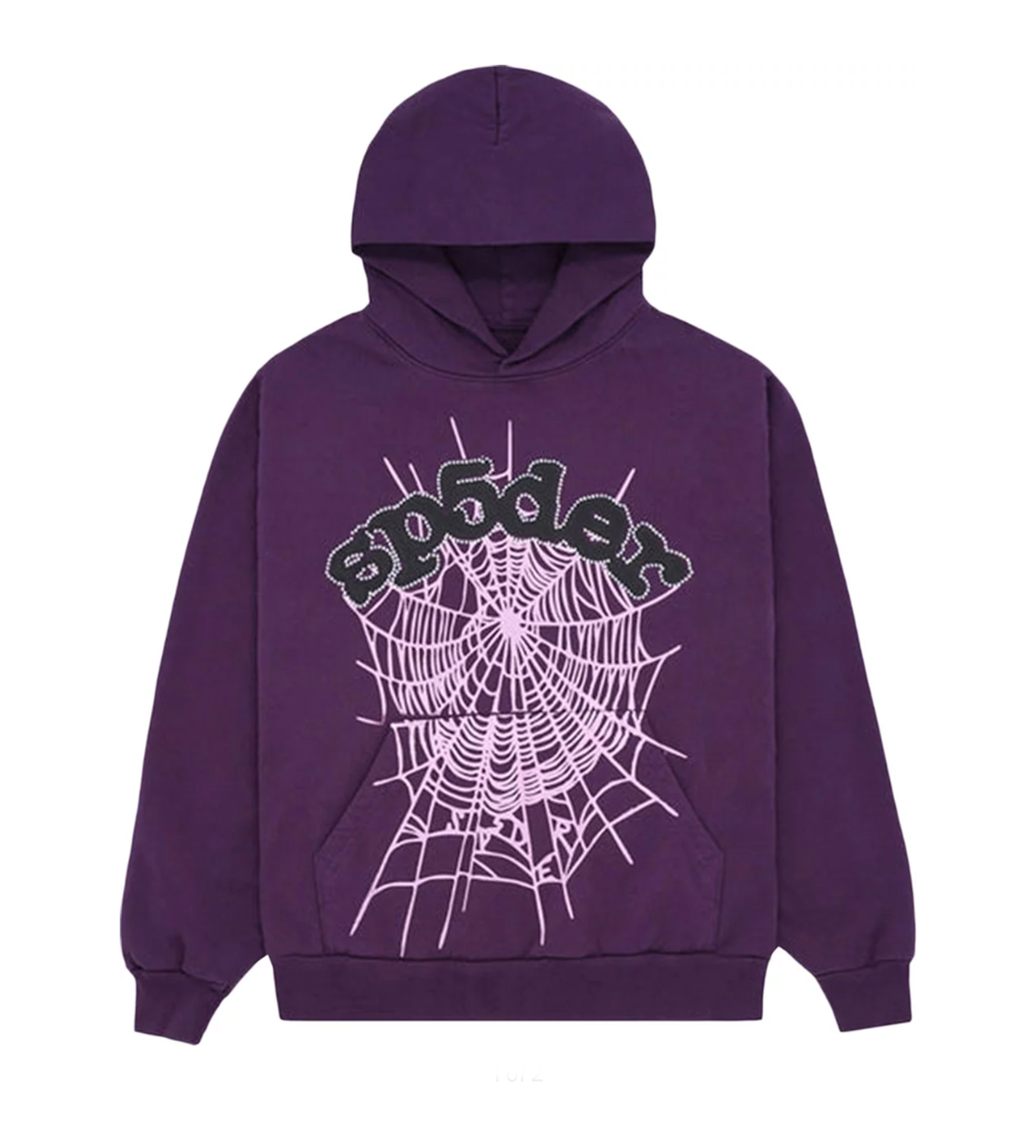 Product Image Of Sp5der Web Hoodie Purple Front View