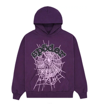 Product Image Of Sp5der Web Hoodie Purple Front View