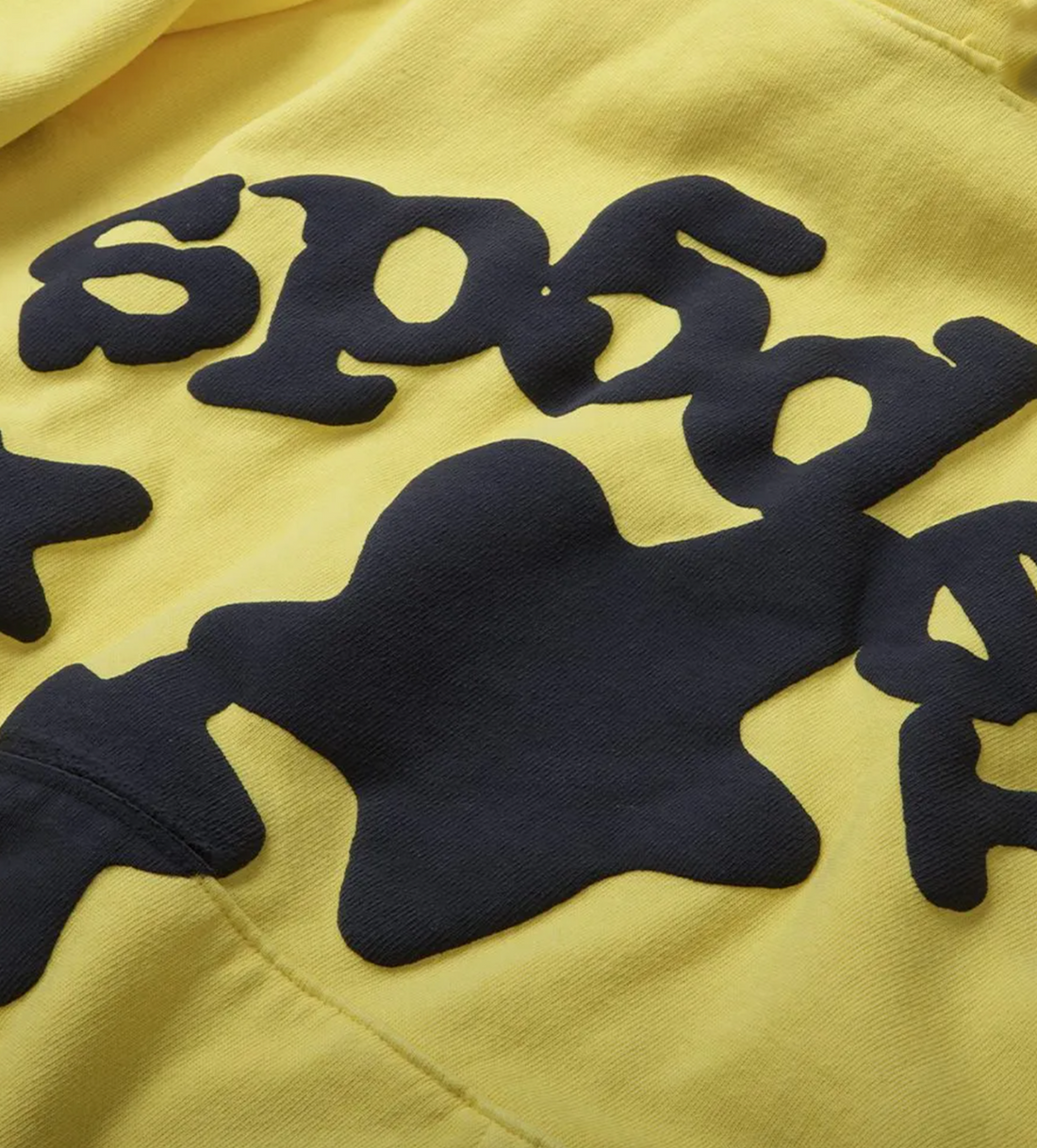 Product Image Of Sp5der Beluga Hoodie Gold Close Up Front View