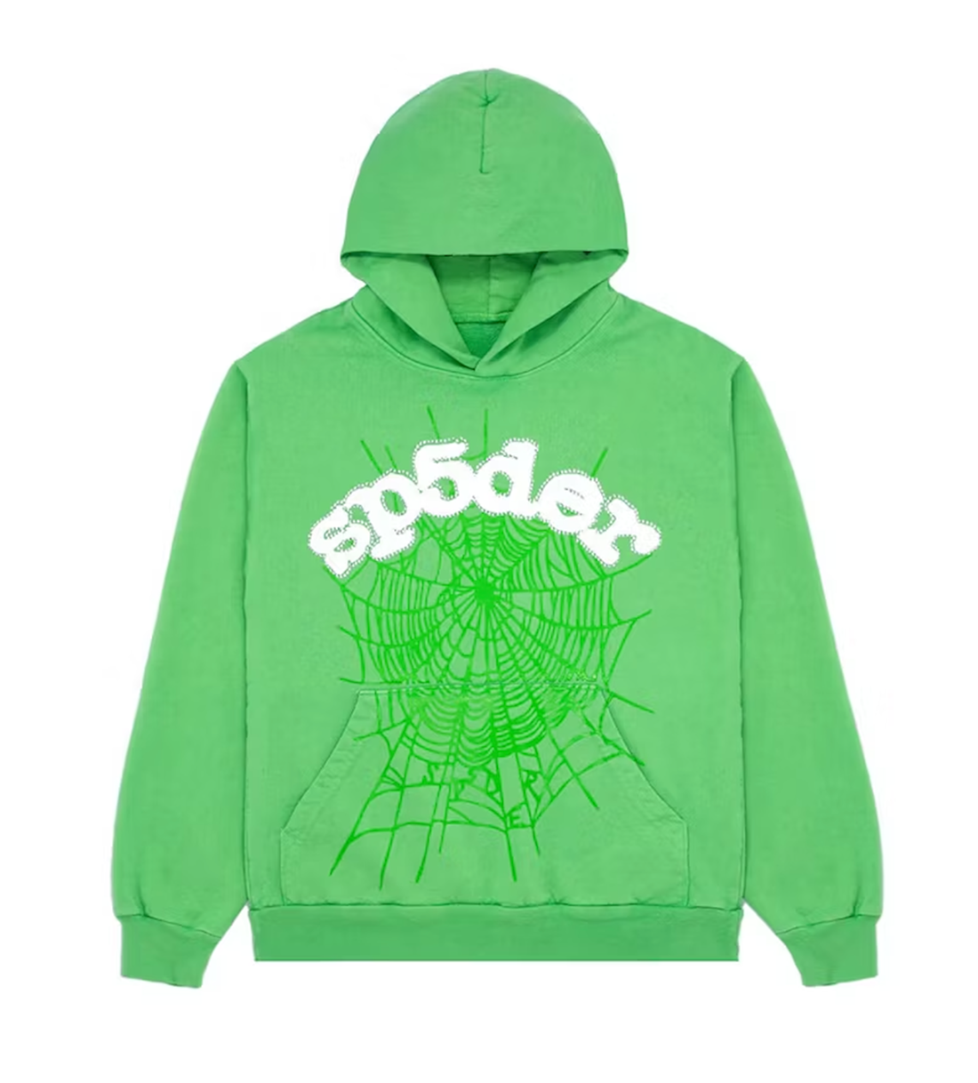 Product Image of Sp5der Web Hoodie Slime Green Front View