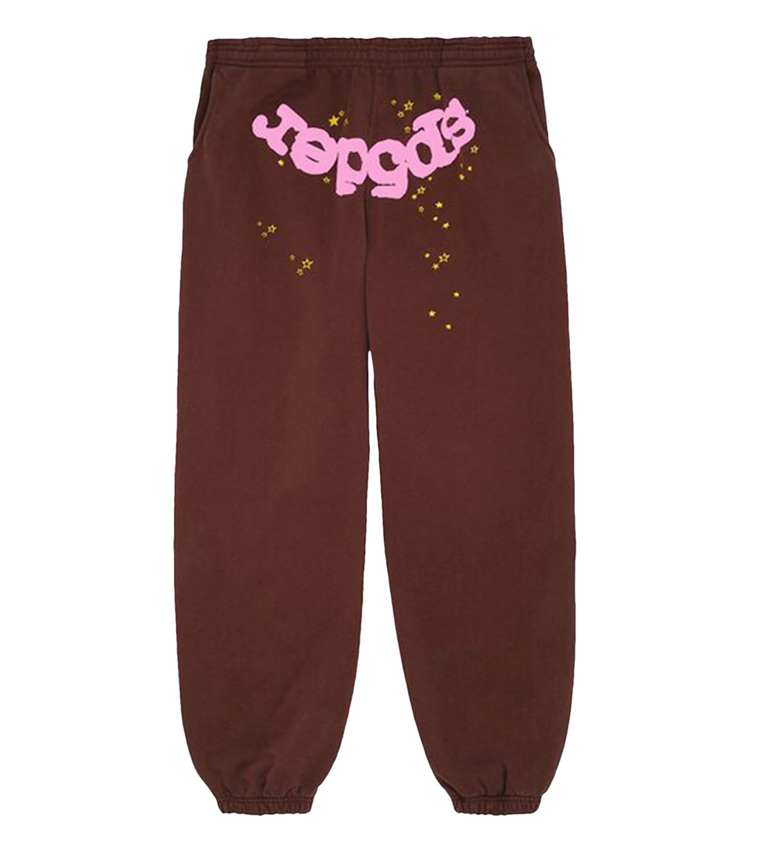 Product Image Of Sp5der 555 Angle Number Sweatpants Brown Front View